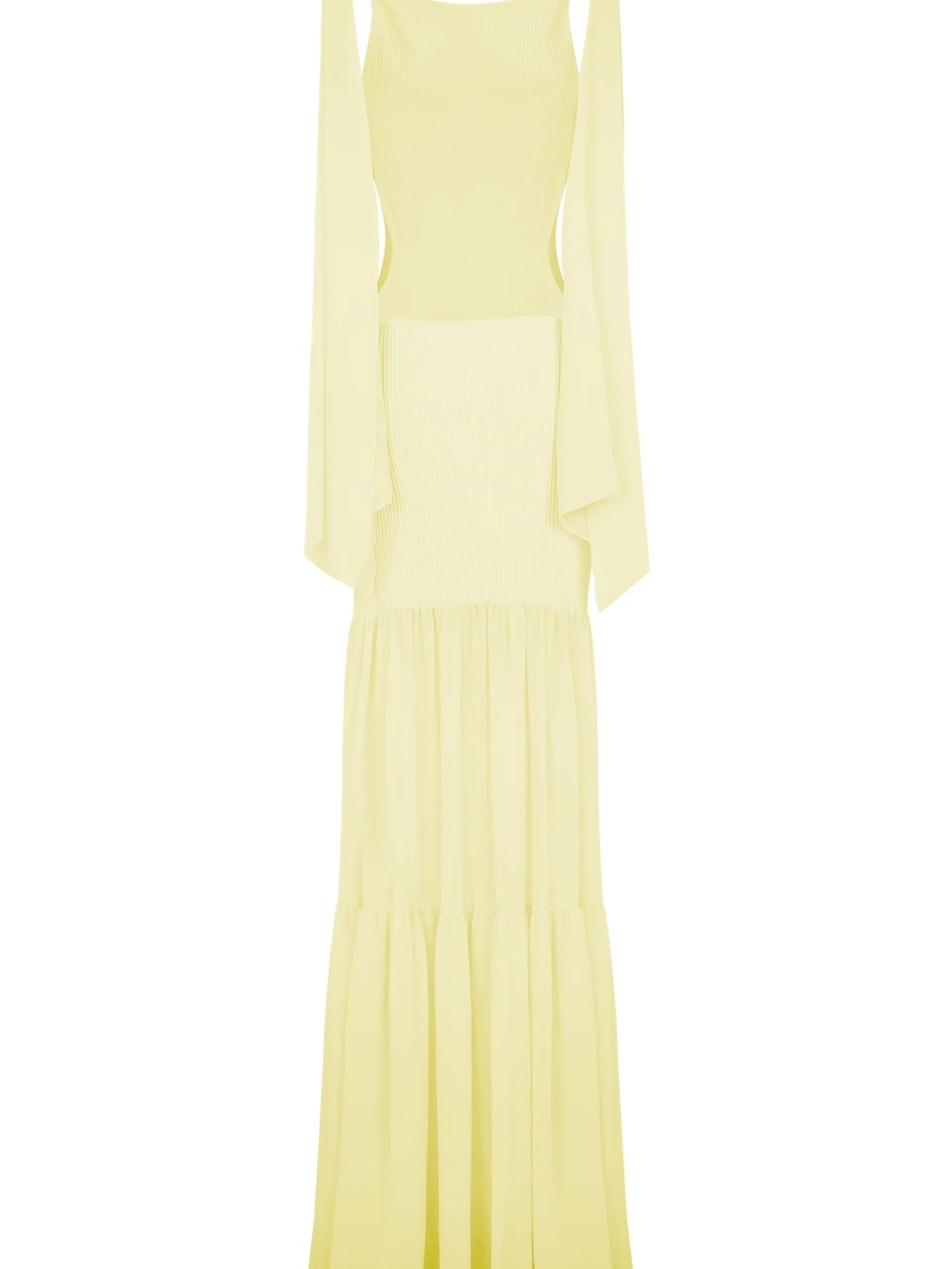 Haille Knit Chiffon Maxi Dress in Lemon - Picture 6 of 7